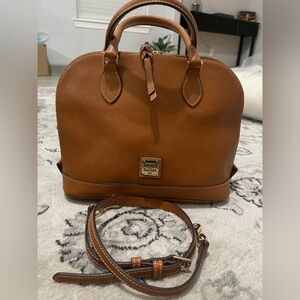 Dooney & Bourke Tan Saffiano Zip Zip Satchel